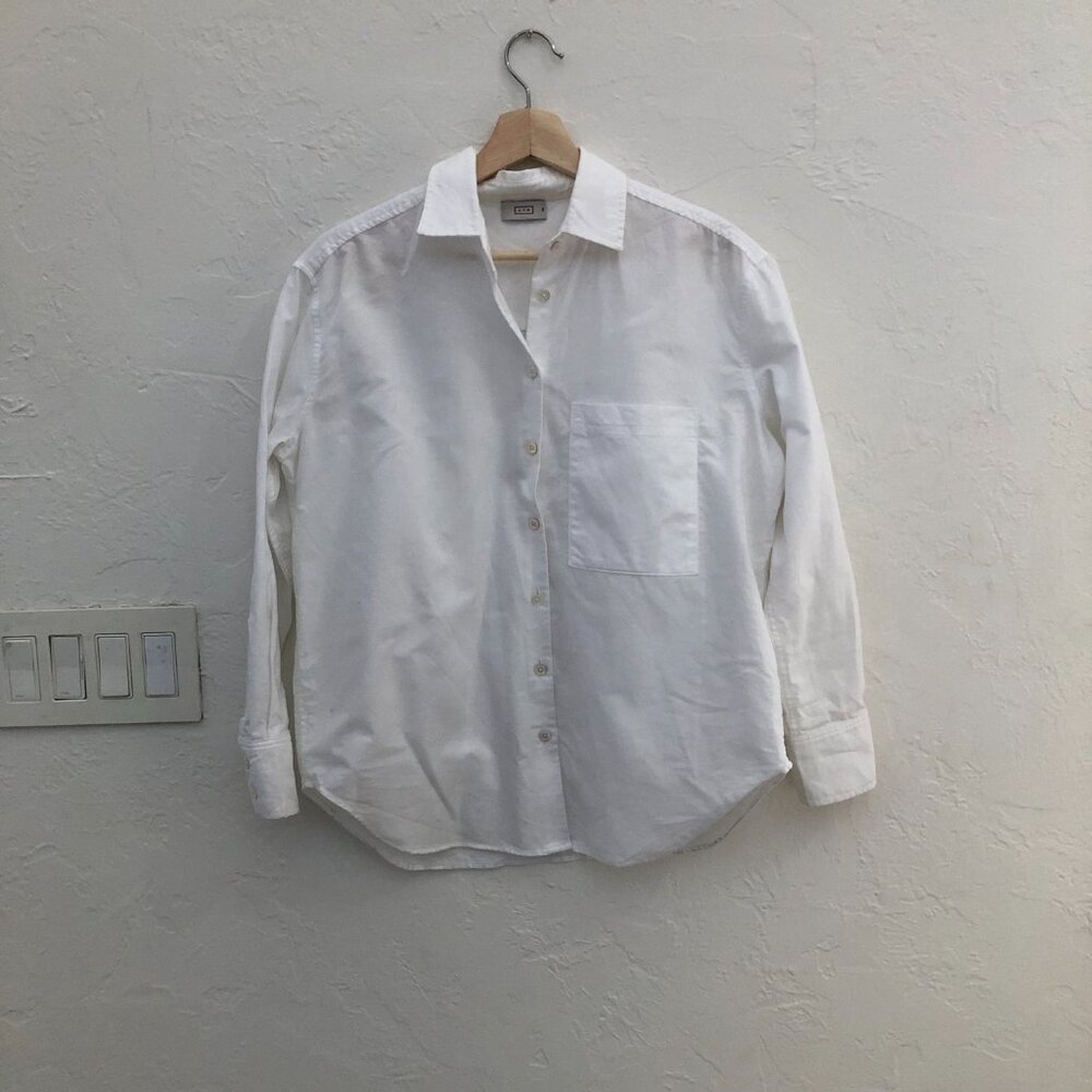 AYR Deep Pocket button down; size xs; white